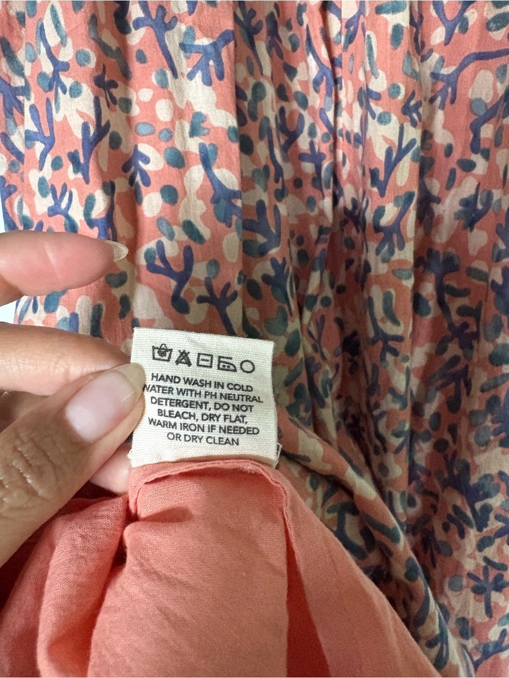 MIRTH Newport midi dress in geranium size L coral cotton - Picture 16 of 16
